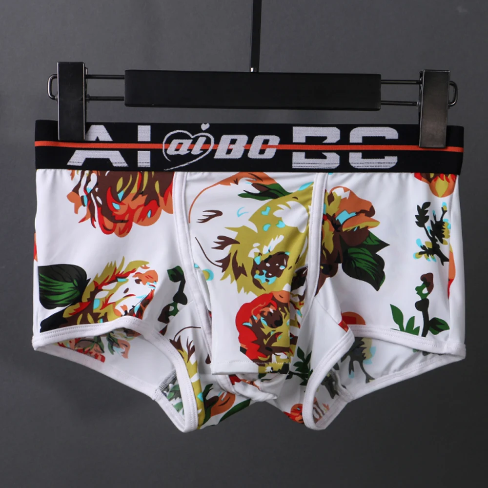 Aibc Men Underwear Penis Hole Ice Silk Boxer Shorts Big Pouch Bag Elephants Sleeve Panties Gay Sexy Scrotum Separation Underpant