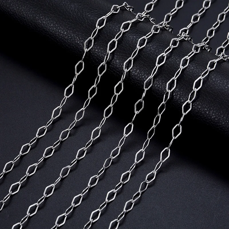 1 قطعة 5 مللي متر الفولاذ المقاوم للصدأ المعين شكل سلاسل DIY بها بنفسك خلخال سوار القلائد صنع المجوهرات النتائج اكسسوارات