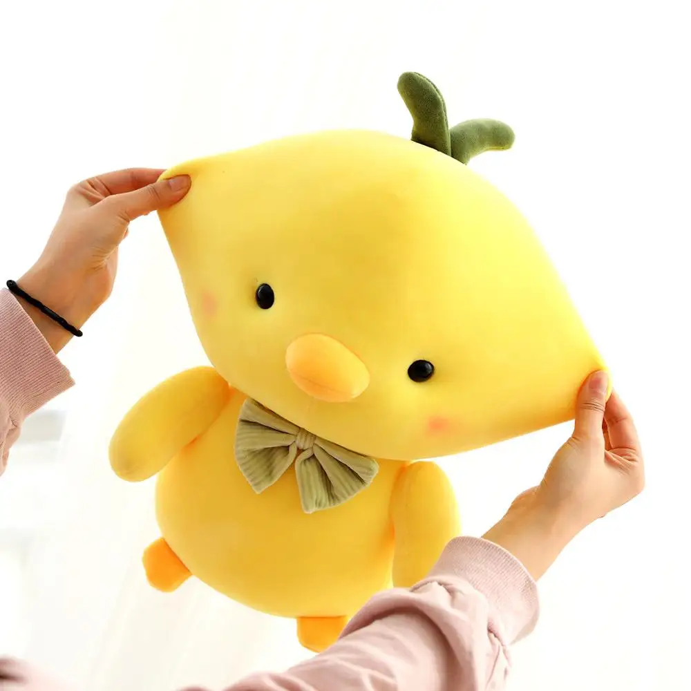 25cm 50cm Down Cotton Chickens Doll Stuffed Little yellow chicken Cute Green shoot Chickens Doll toys Birthday for kids