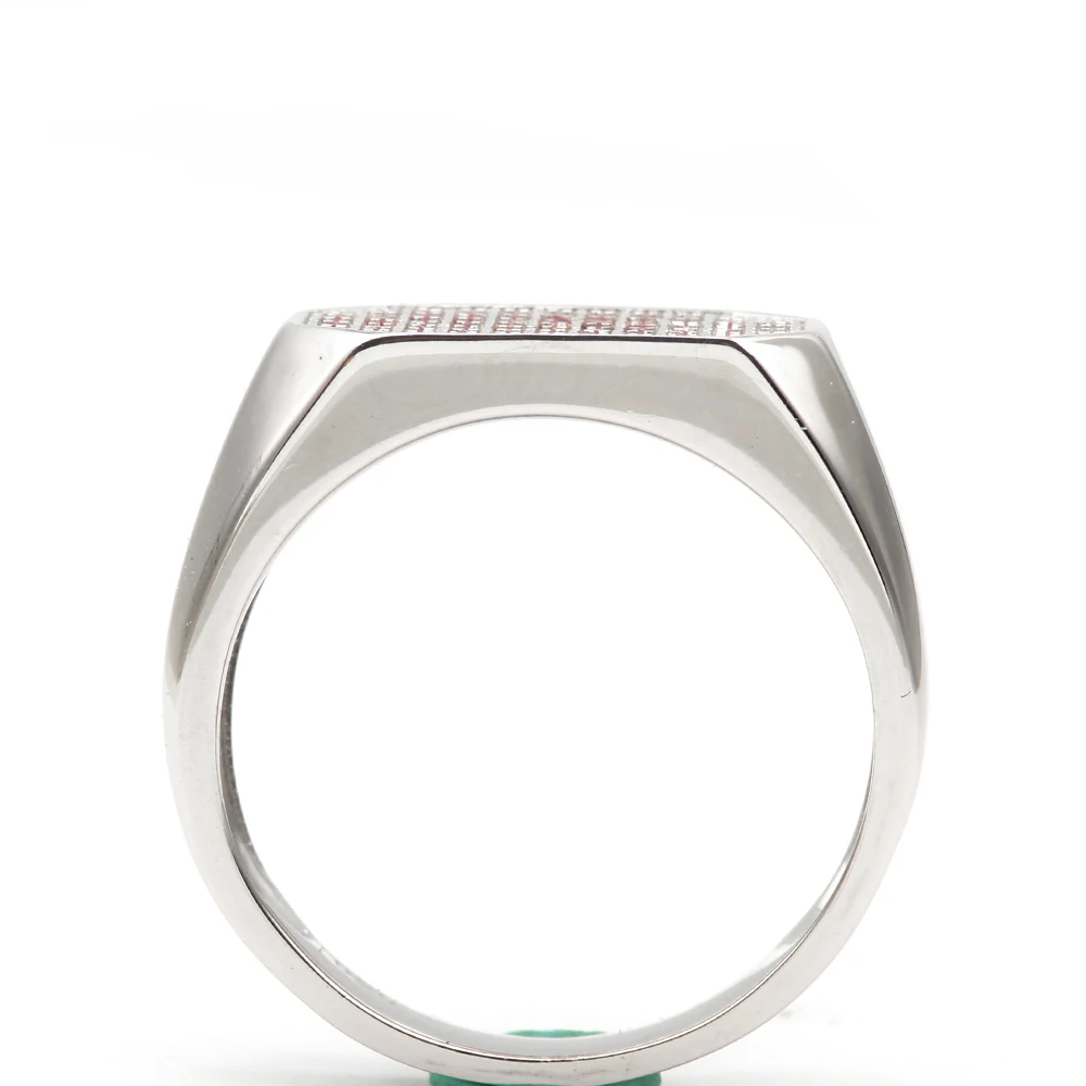 925 Sterling Silver Men Ring Band Micro-paved Cubic Zirconia CZ Party Wear Father\'s Day Gift Jewelry R0083