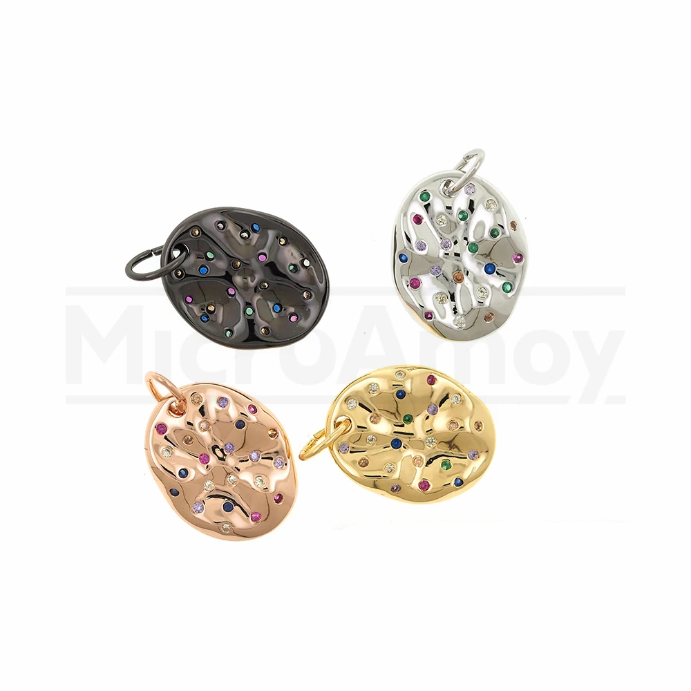 CZ Oval Pendant Cubic Zirconia Geometric Necklace is Suitable for Jewelry Production 22x15x2mm