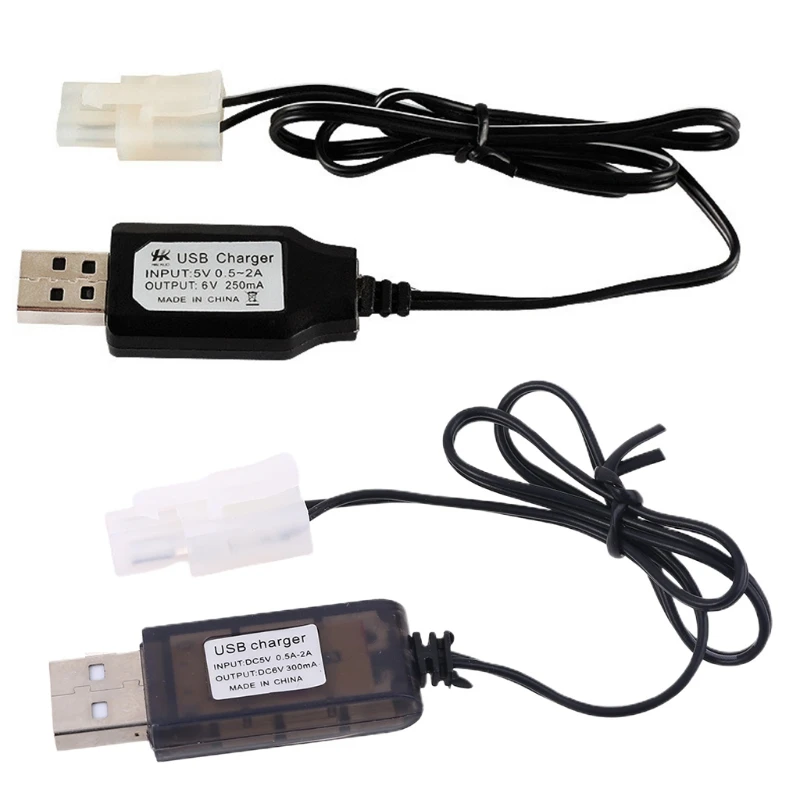 Rechargeable USB Battery Charger Ni-Cd Ni-MH Batteries Pack KET-2P Plug Adapter 6V 250mA Output RC Toy E56B