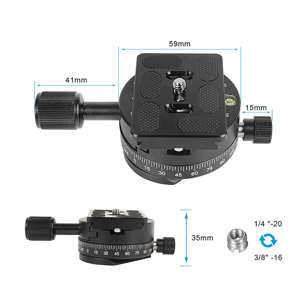 CAMVATE Arca Style Swiss Standard 38mm 360 ° rotante panoramica treppiede montaggio testa Kit piastra a sgancio rapido per treppiede fotocamera