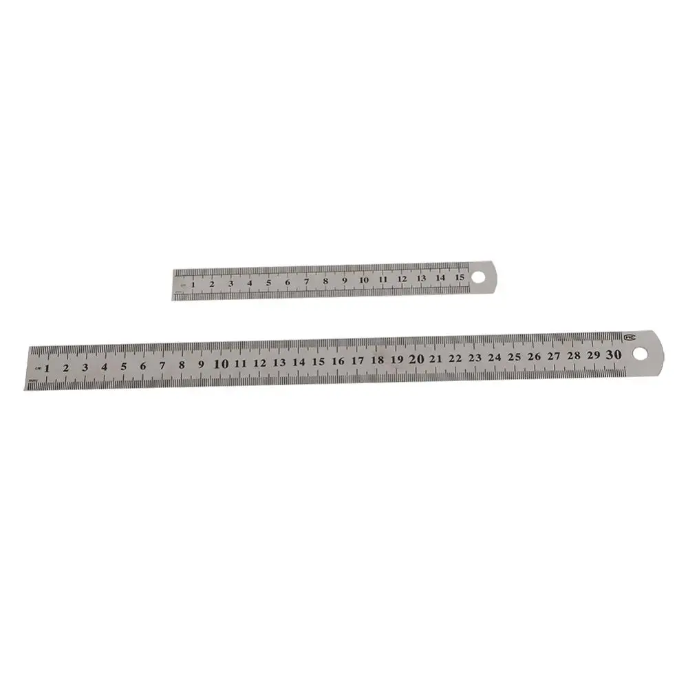 Double Side Stainless Steel Straight Ruler Metric Rule Precision Measuring Tool 15cm/6 inch 30cm/12 inch School Office Supplies