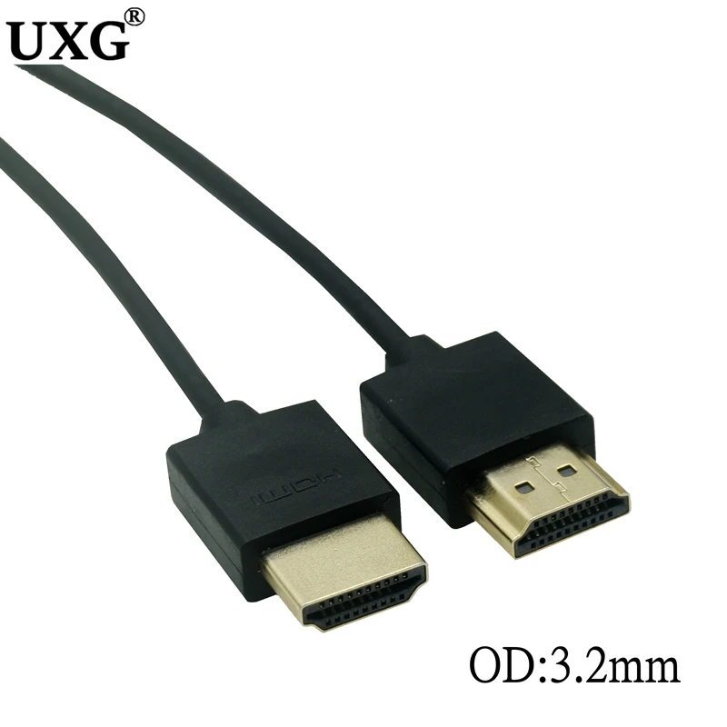 OD 3.2mm Super miękki, kompatybilny z HDMI 2.0V męski do HDTV, cienki kabel 4K * 2K HD lekki przenośny 0.3M 0.5M 1M 1.5M 2M 3M