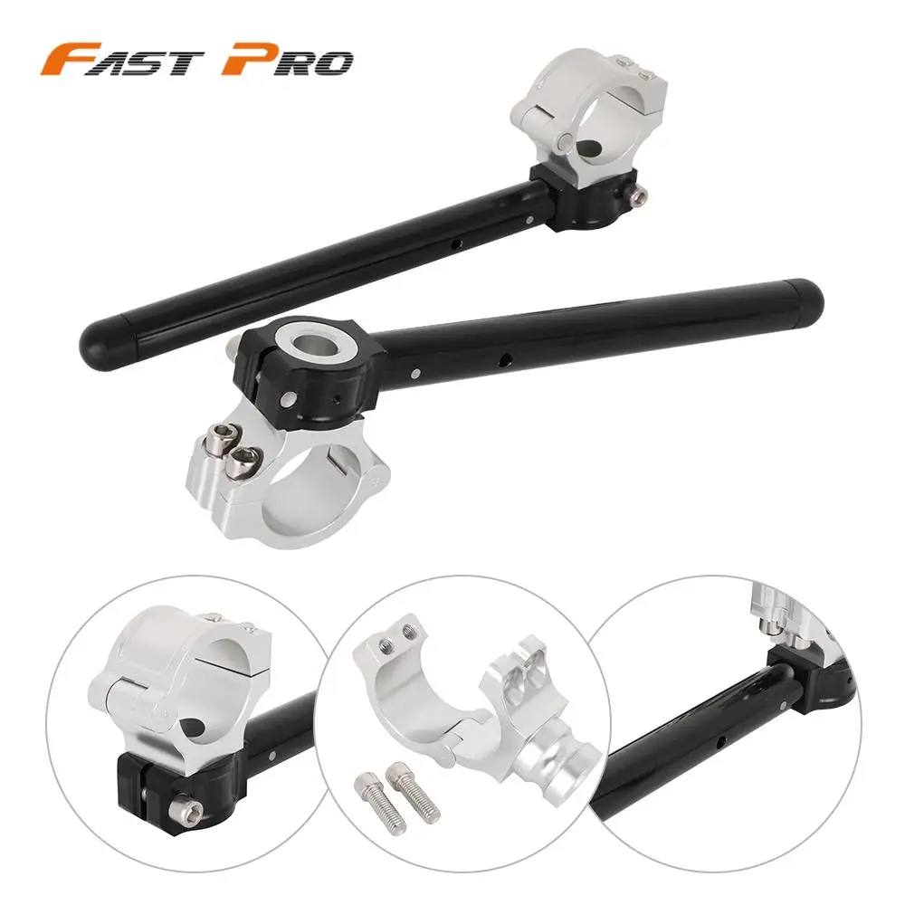 Motorcycle Universal Adjustable Racing CNC 31 33 35 36 37 41 43 48 50mm Clip On Ons Fork Handlebars Handle Bar Cafe Racer