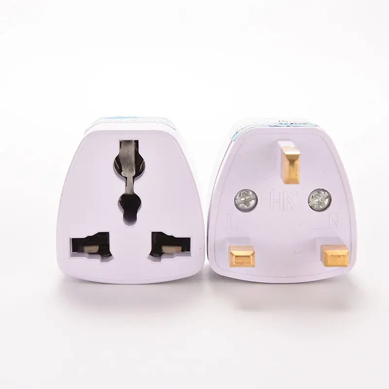 1PC Universal US EU AU Converter To UK HK AC Travel Power Plug Charger Adapter Connector UK Plug White Three Pins Socket Convert