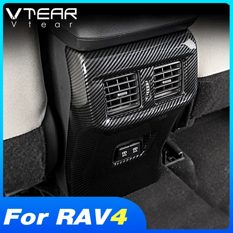 

For Toyota Rav4 2019 2020 2021 2022 Interior Accessories Car Rear Armrest Air Outlet Trim Panel Cover ABS Interior Decoration