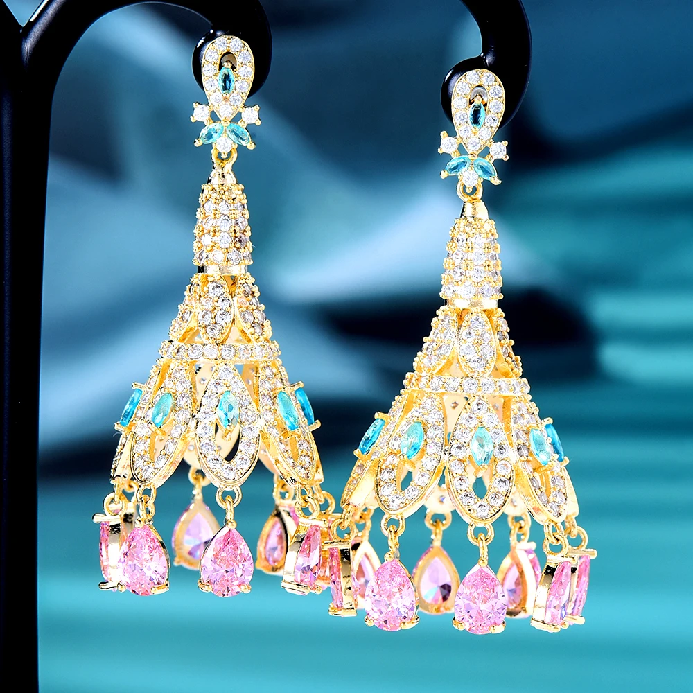 

Siscathy Noble And Elegant Fashion Drop Earrings For Women Luxury Cubic Zirconia Hanging Earring Wedding Banquet Party Jewelry