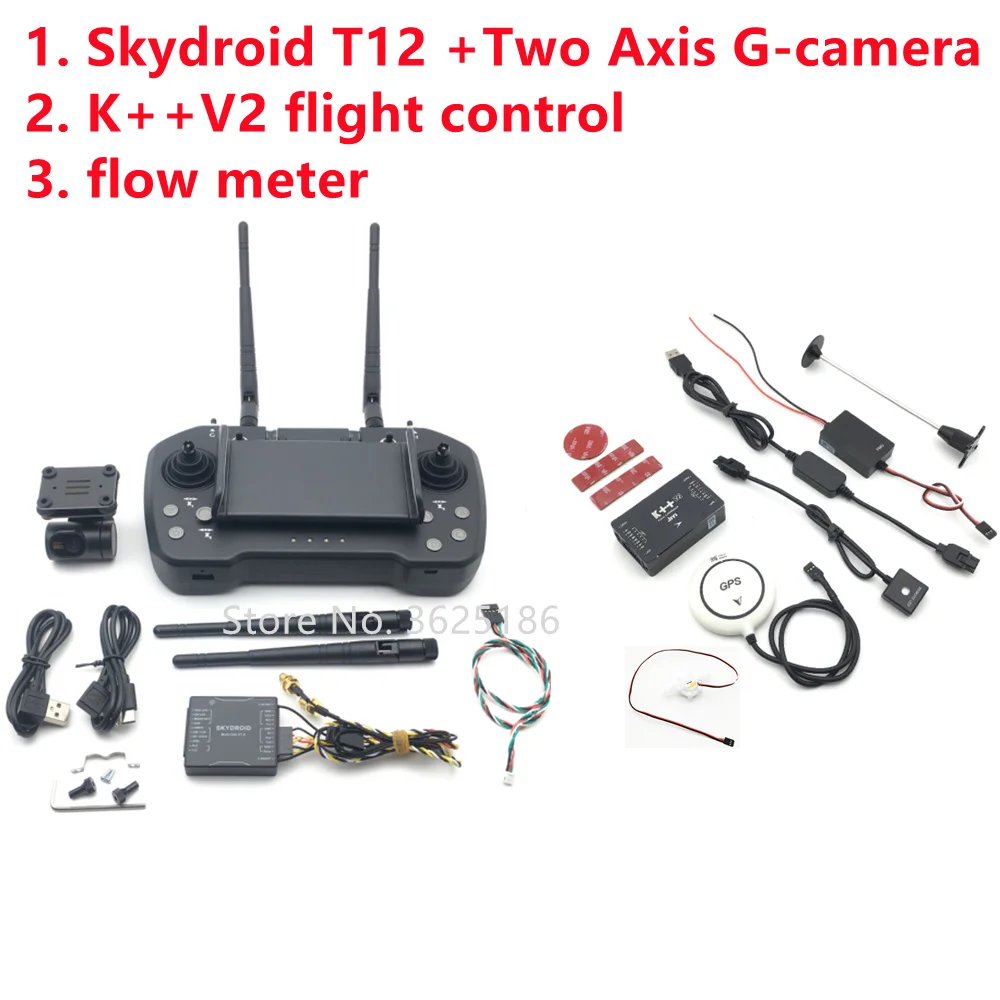 

Original Skydroid T12 Remote Control Three-body Two Axis Camera with JIYI K++ V2 K3A PRO Flight Control for Agricultural Drone