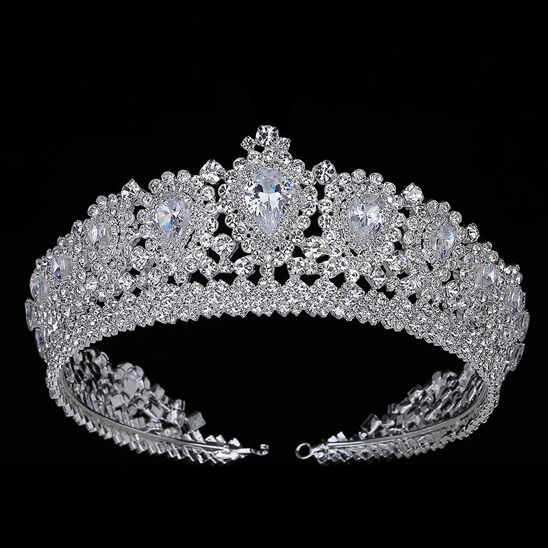 

Hadiyana New Bling Wedding Crown Diadem Tiara With Zirconia Crystal Elegant Woman Tiaras and Crowns For Pageant Party BC3232