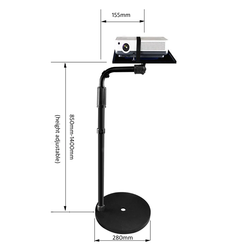 PMA-T6-85160II-P  5KG 850-1400MM universal projector monopod stand laptop floor holder height adjustable with tray 39x28.5cm