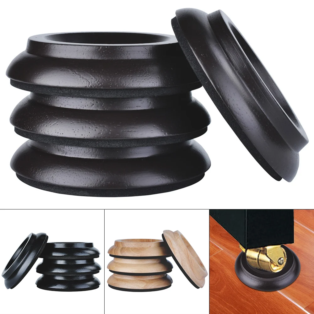 4pcs/lot Wood Vertical Piano Mats Foot Caster Cups Soundproof Shockproof and Moistureproof with EVA Mat Black / Brown / Wood