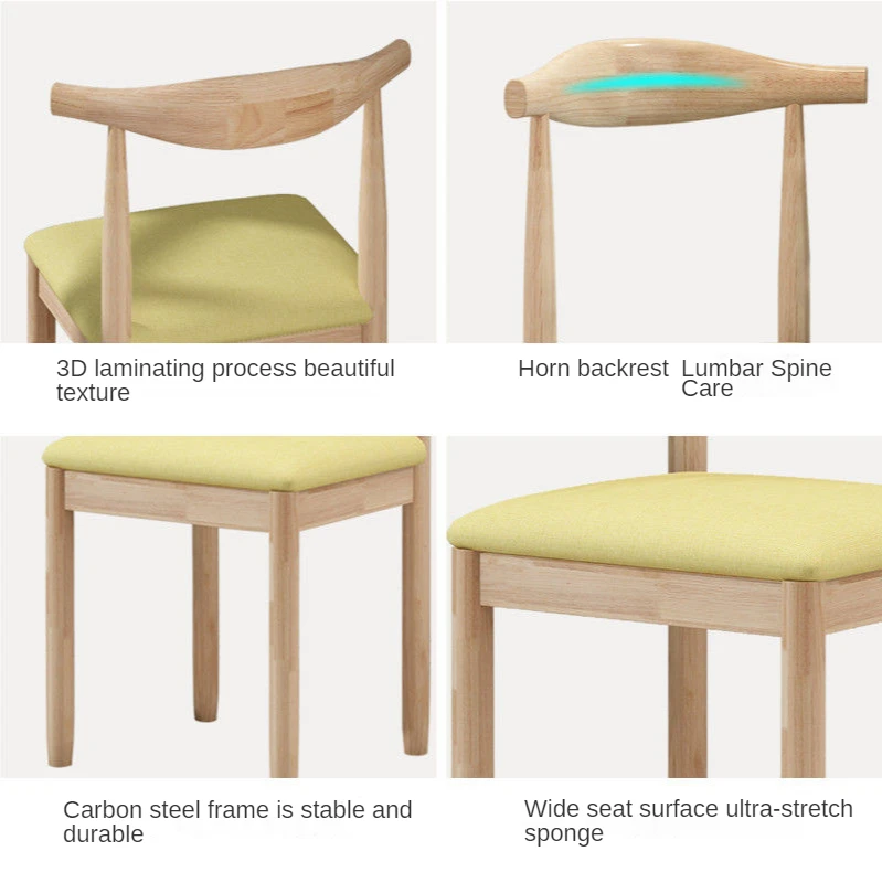 Nordic Style Dining Room Chairs Home Furniture Chairs Modern Simplicity Garden Chair Solid Wood Backrest Fashion Casual Stool