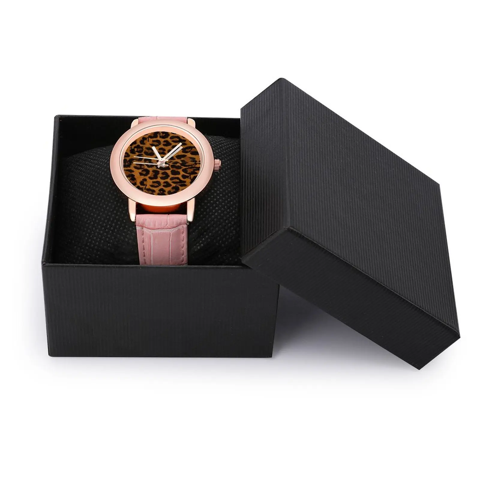 Reloj de cuarzo con estampado de piel de Animal para mujer, pulsera informal de acero para gimnasio, de buena calidad