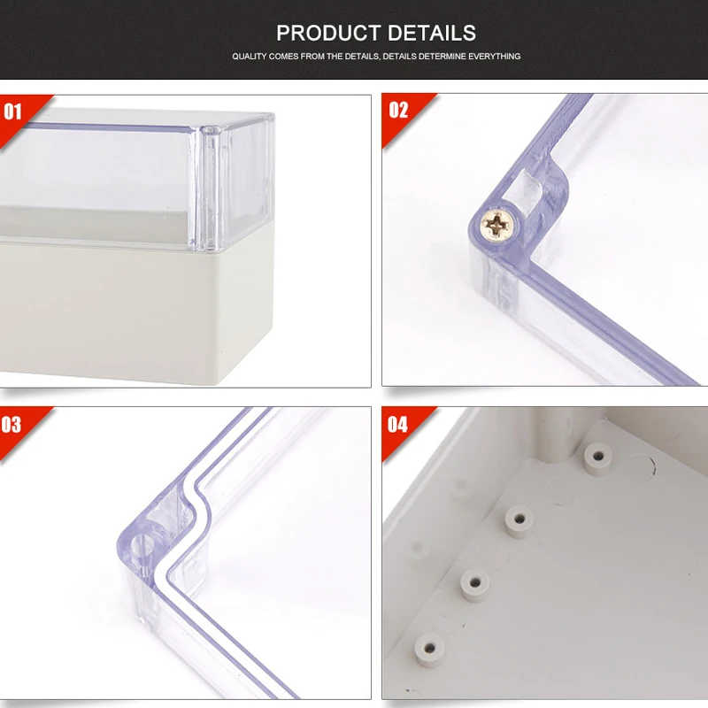 Vislble Wasserdichte Outdoor Gehäuse Transparent Kunststoff Box Elektronische Projekt Fall Instrument Elektrische Box Junction Box