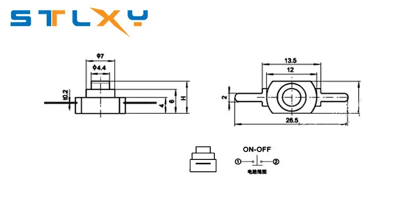 10PCS 12*8MM DC 30V 1A On Off Mini Push Button Switch for Electric Torch 1208YD Self Locking