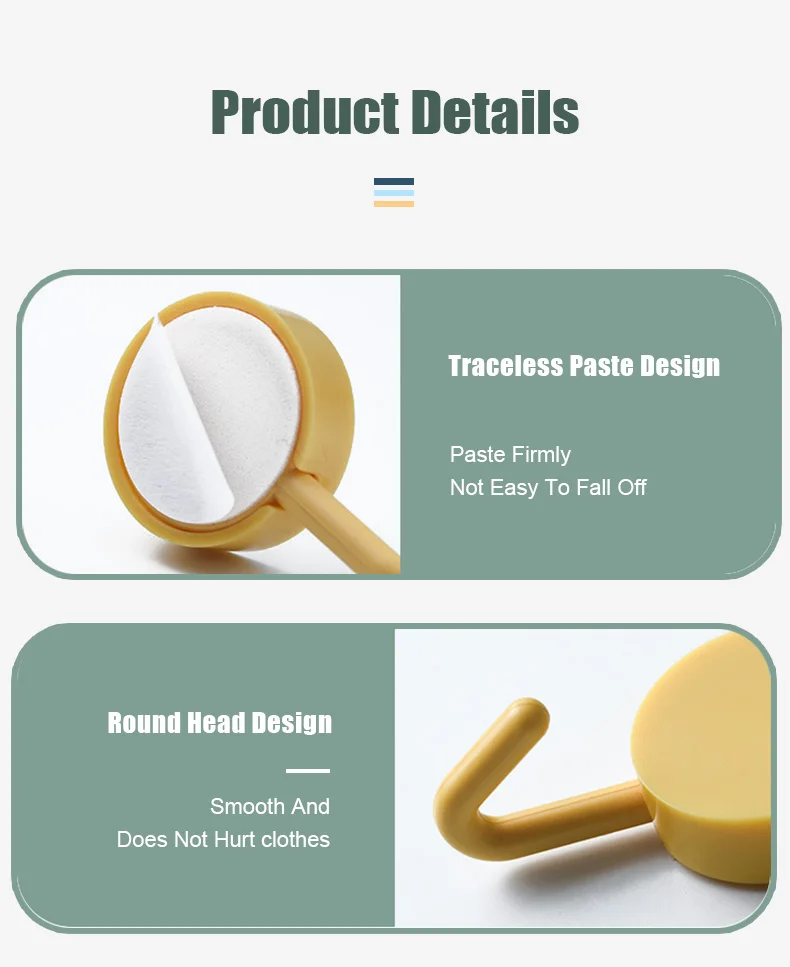 10Pcs Self Adhesive Wall Hook Strong Without Drilling Coat Bag Bathroom Door Kitchen Towel Hanger Hooks Home Storage Accessories