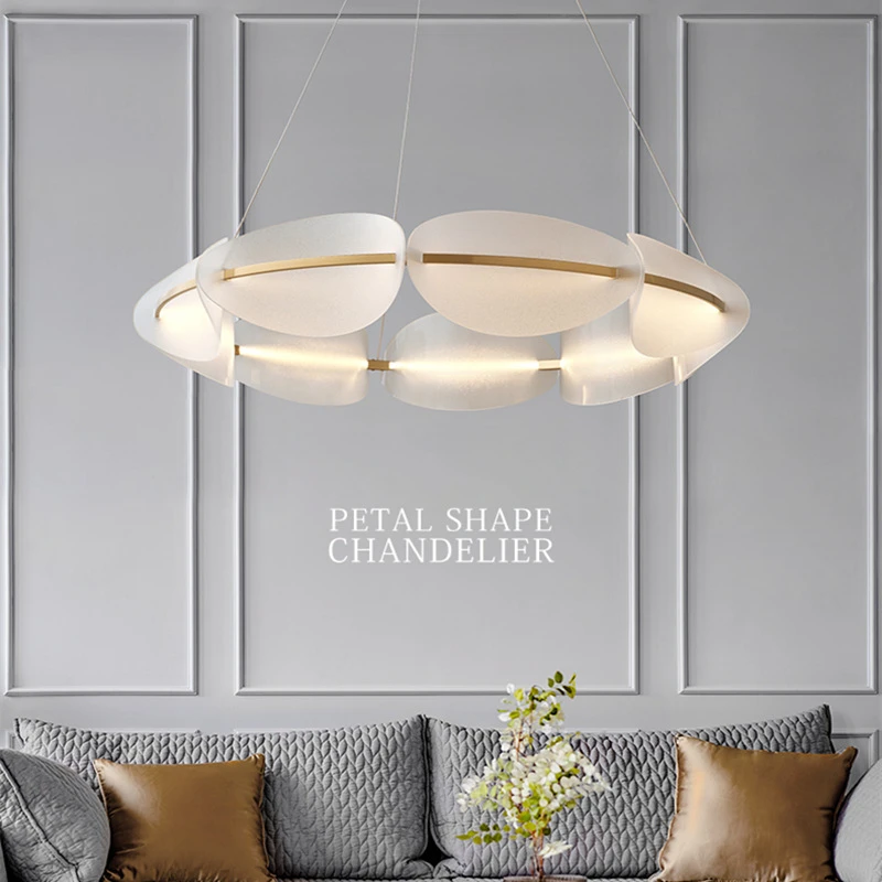 Modern Acrylic LED Chandeliers Living Room Creative Nordic Atmospheric Restaurant Contracted Luxury Iron Art Lighting Fixtures