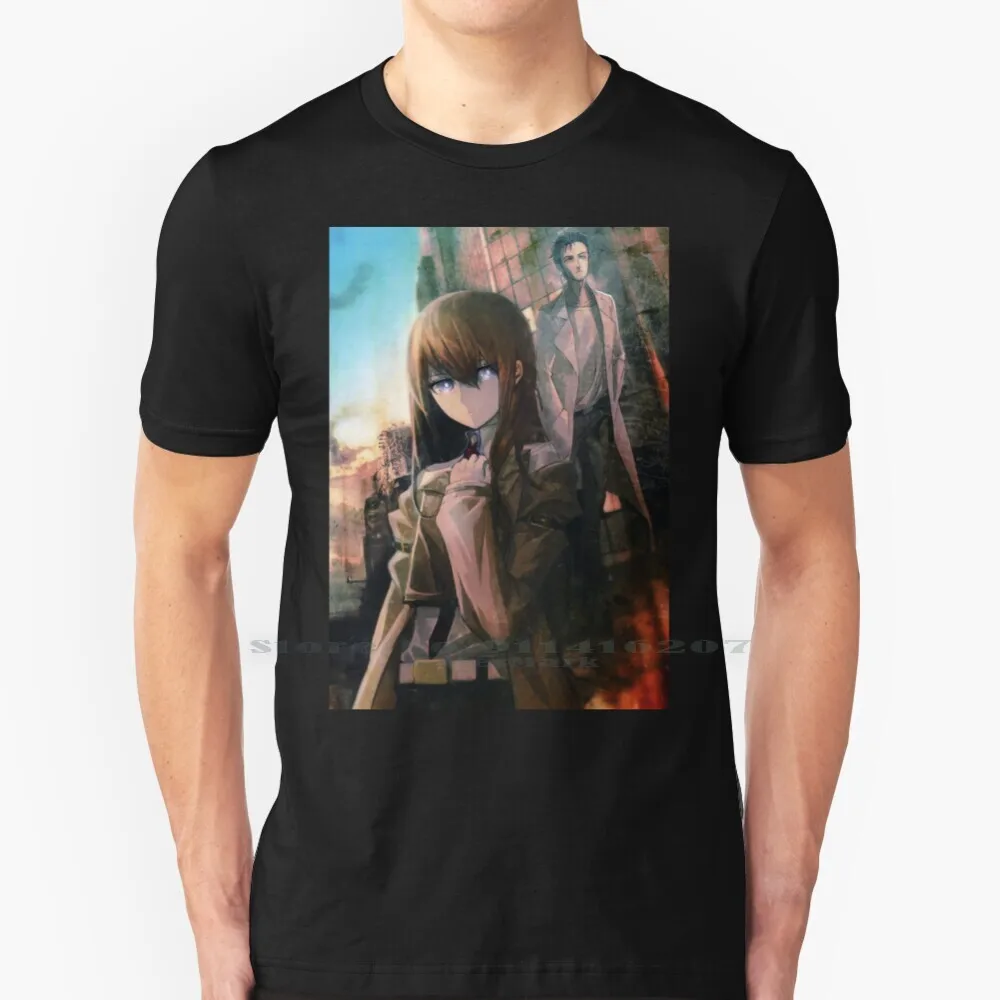 Steins Gate 100% Cotton T Shirt Kurisu Makise Dr Pepper Steins Gate Tsundere Anime Kawaii Gf Waifu Divergence El Psy Congroo