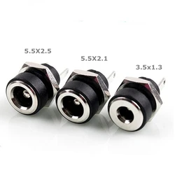 10pcs 5.5x2.1/5.5x2.5mm DC-022B Power Jack Socket Supply Female Panel Mount Connector Plug Adapter 2 Terminal Type DC Connector
