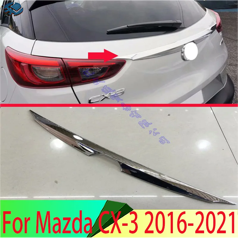 ABS Chrome Rear Trunk Lid Tailgate Door Handle Cover Trim Molding Car Styling For Mazda CX-3 2016 2017 2018 2019 2020 2021