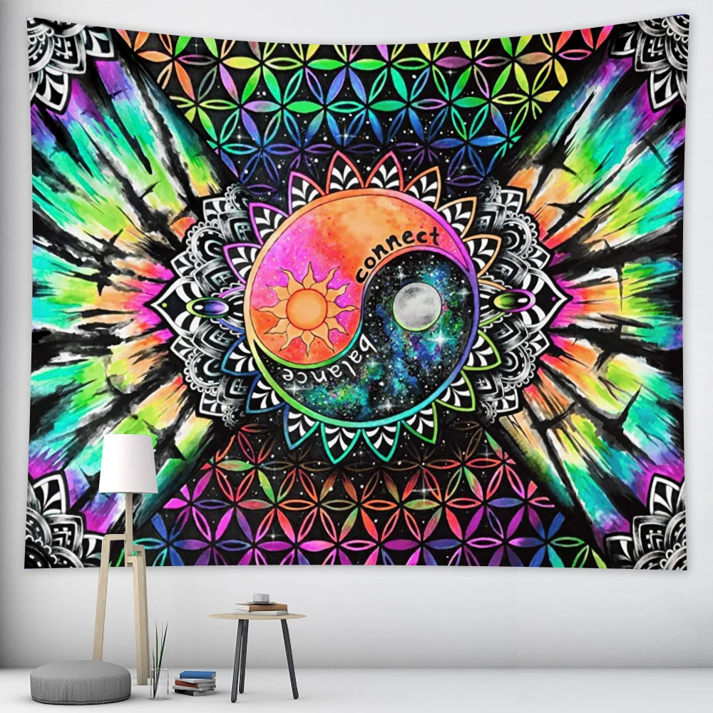 Tai Chi diagram wall decoration Mandala witchcraft Indian tapestry Bohemian decoration Hippie home decoration yoga mat