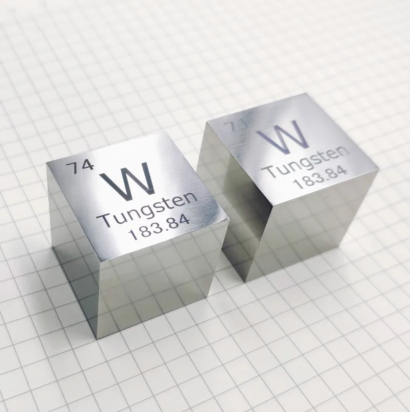 1Pcs Tungsten metal in the periodic table- Cube Side length is one inch (25.4mm) and weight is about 315.28g 99.95%