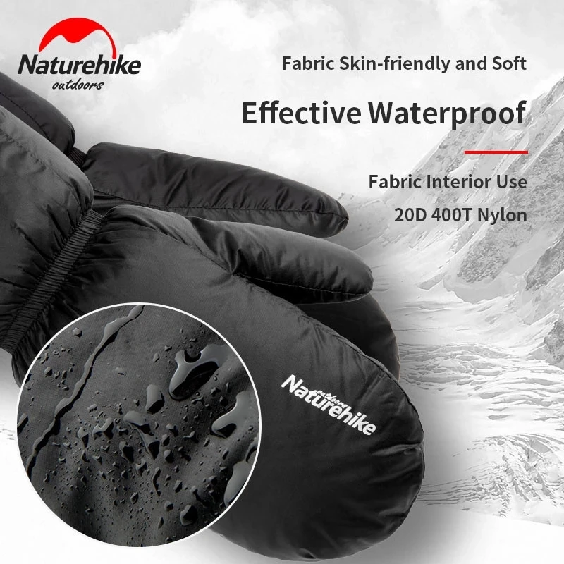 Naturehike White Goose Down Gloves Warm Portable Winter Sport Waterproof Camping Hiking Cycling Motorcycle Bicycle Ski Gloves