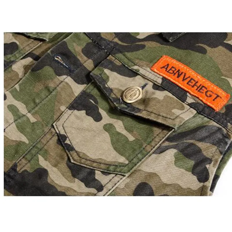 New Autumn Men\'s Camouflage Denim Vests Military Sleeveless Jeans Jackets Fashion Casual Male Vest Camo Waistcoats Homme M-5XL