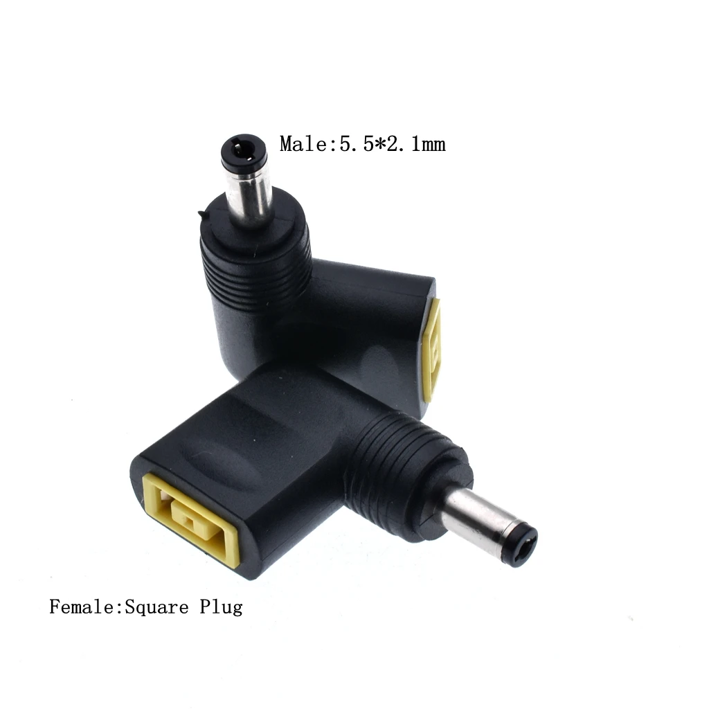 90 degree Laptop DC adapter Square Female to 7.9x5.5mm 5.5x2.5mm 4.0x1.7mm 5.5x2.1mm Male DC Power Plug Connector 