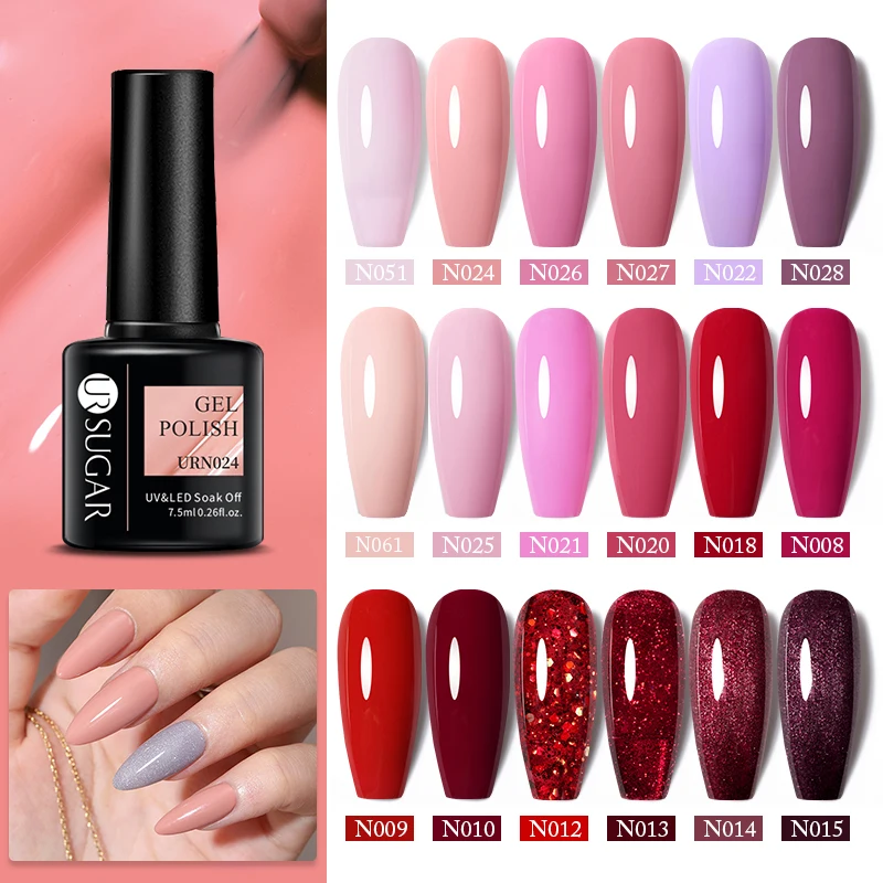 UR SUGAR 7.5ml Gel Smalto per unghie Gel per unghie Lampada semipermanente Vernici Soak Off UV LED Lacche per unghie Gel colorato Vernice Top Coat