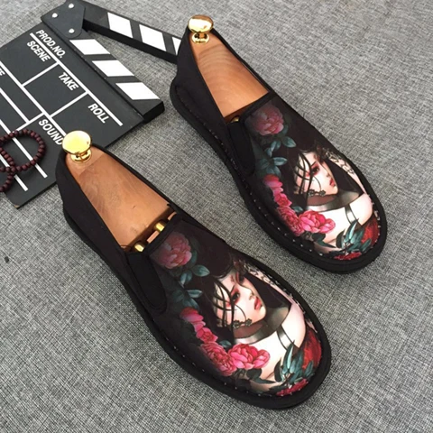 Slip on Fashion Rubber Mens Casual Sneakers Spring and Autumn Mens Loafers Mixed Colors Male Casual Shoes