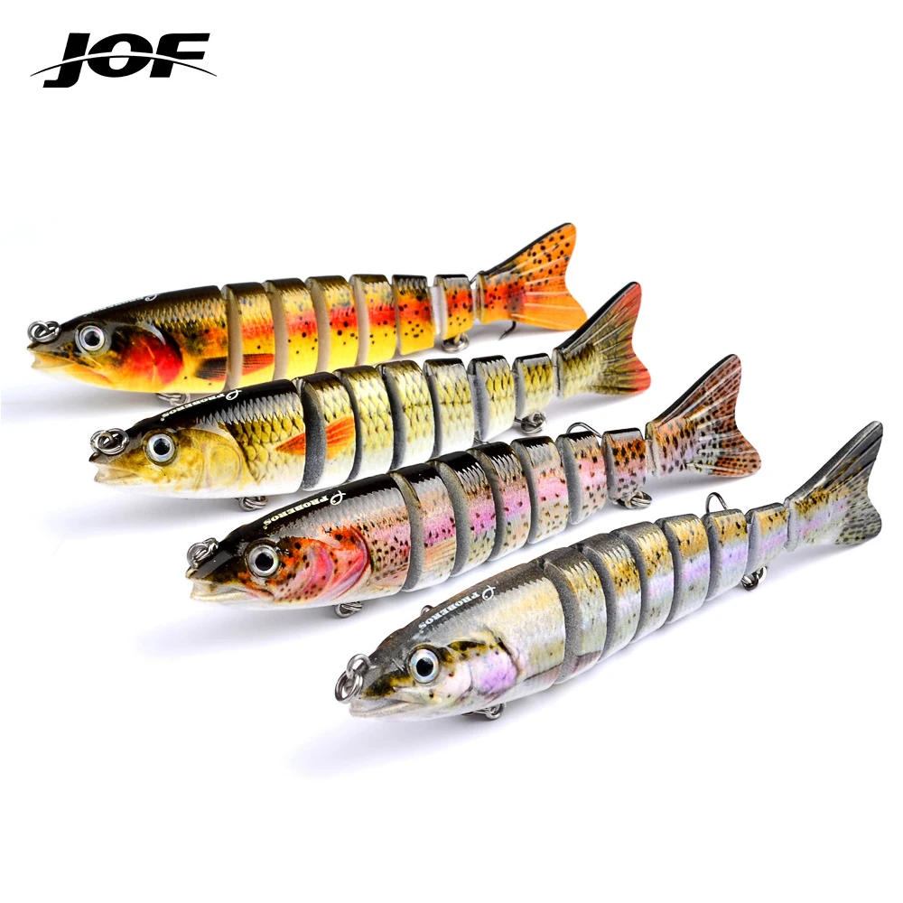 JOF 12cm19g Sinking Wobblers 8 Segments Fishing Lures Multi Jointed Swimbait Hard Bait Fishing Tackle For Bass Isca Crankbai