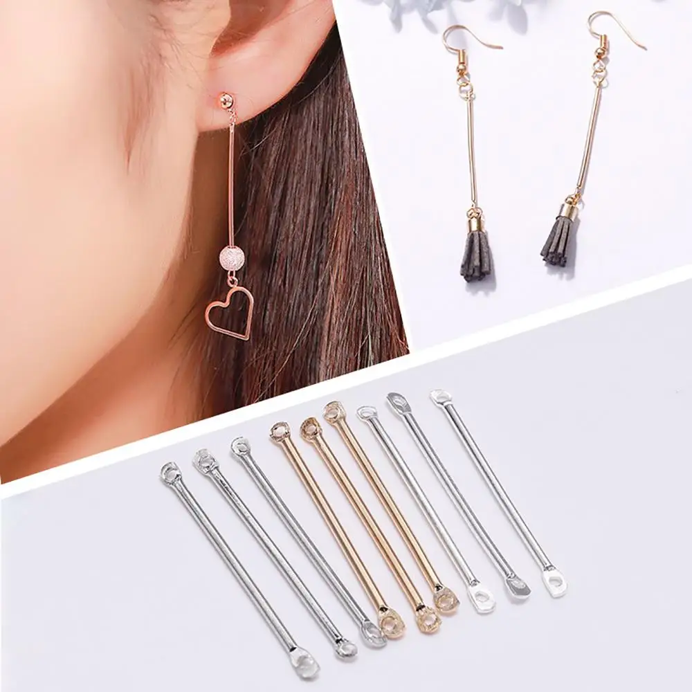 50/100Pcs 15-40mm Double Cylinder Bar Earrings Connecting for DIY  Earring Jewelry Making Findings Accessories Supplies