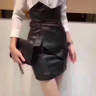 Top brand New Fashion 2020 Real Genuine Sheep Leather Skirt G26  high quality