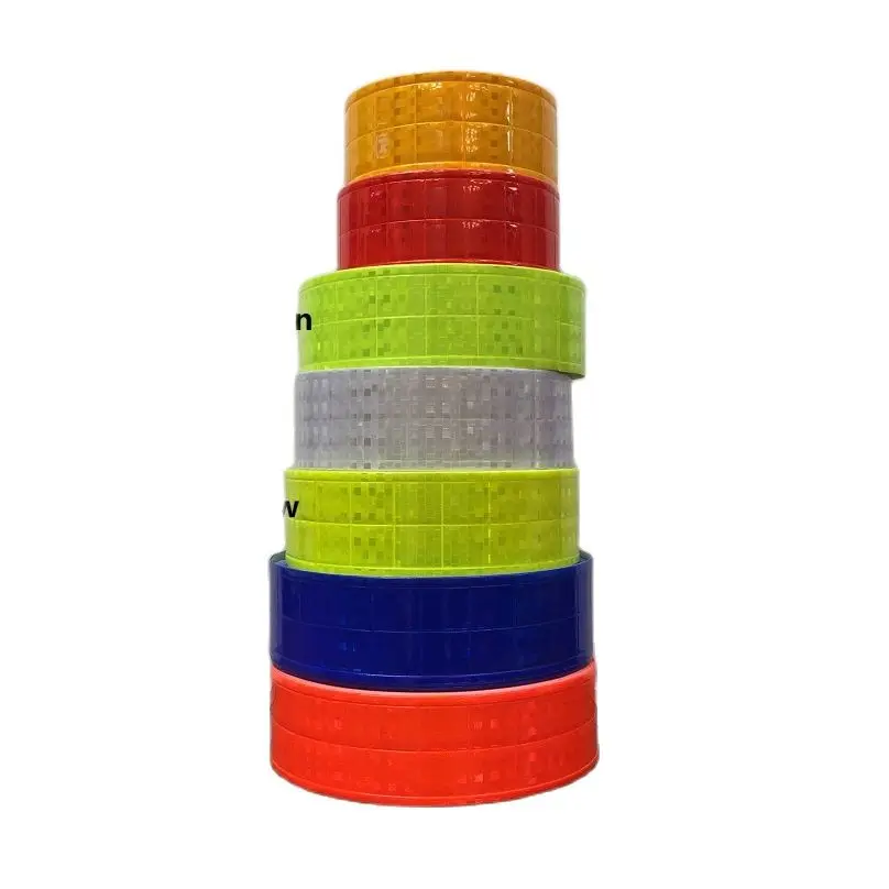 

High Quality Flashing Small Square Warning Safety Reflective PVC Tapes Marine Checkered Reflector Strap Tape For Clothes