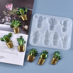 3D Cactus Keychains Crystal Epoxy Resin Mold Handmade Pendant Decorations Silicone Mould DIY Crafts Casting Tool Drop Shipping