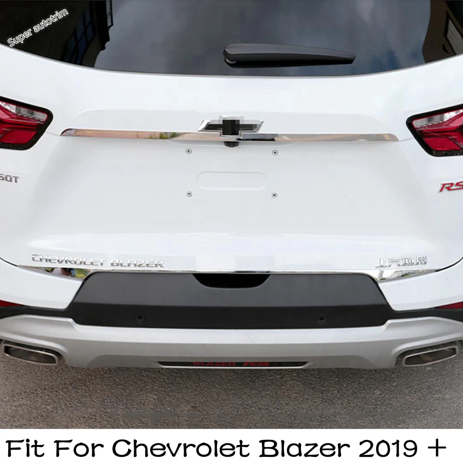 Stainless Steel Exterior Parts Rear Trunk Steamer Lid Cover Tailgate Boot Back Strip Trim Fit For Chevrolet Blazer 2019 - 2022