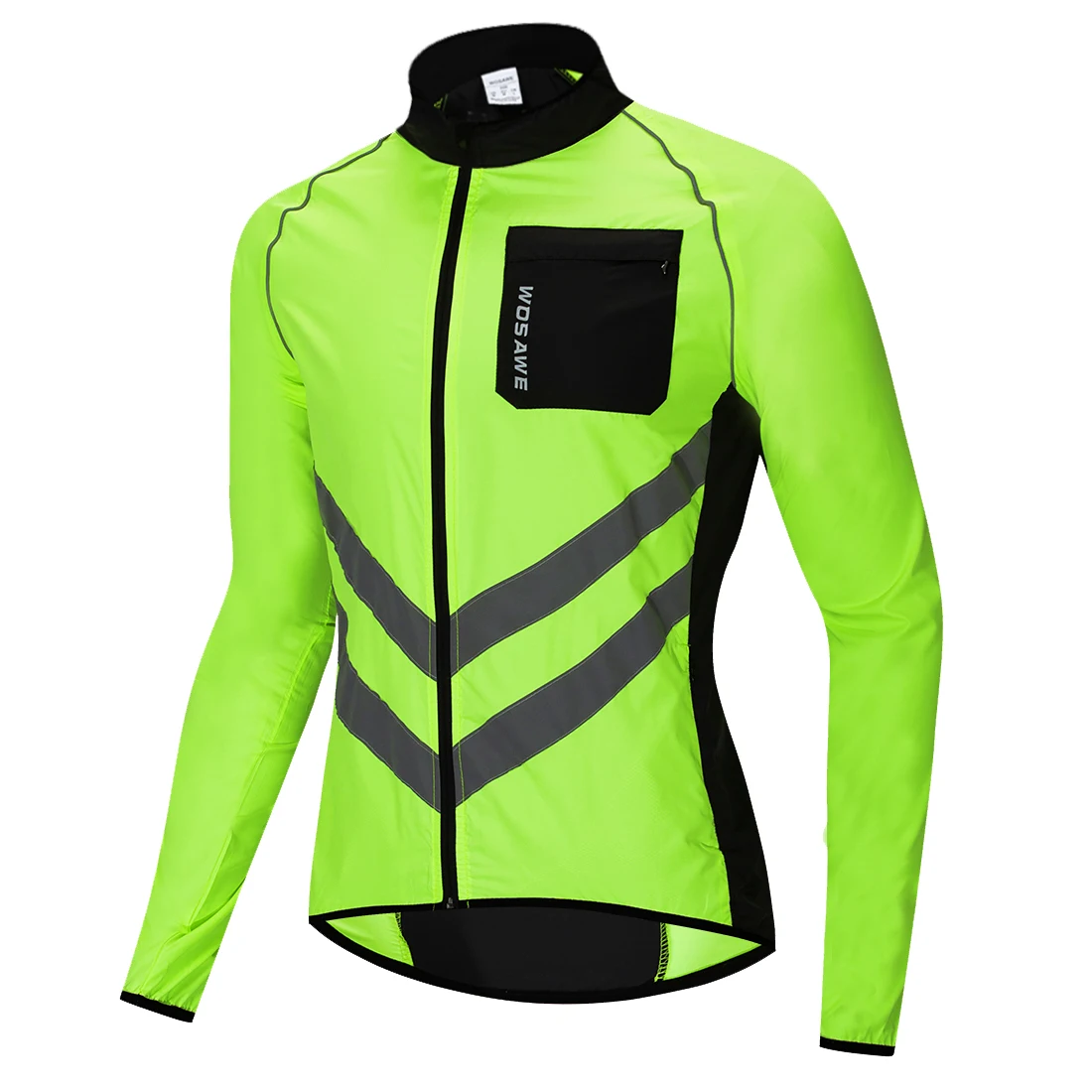 WOSAWE Radfahren Regenjacke Hohe Sichtbarkeit Multifunktionstrikot Rennrad MTB Fahrrad Winddicht Schnell Trocknend Regenmantel Windjacke