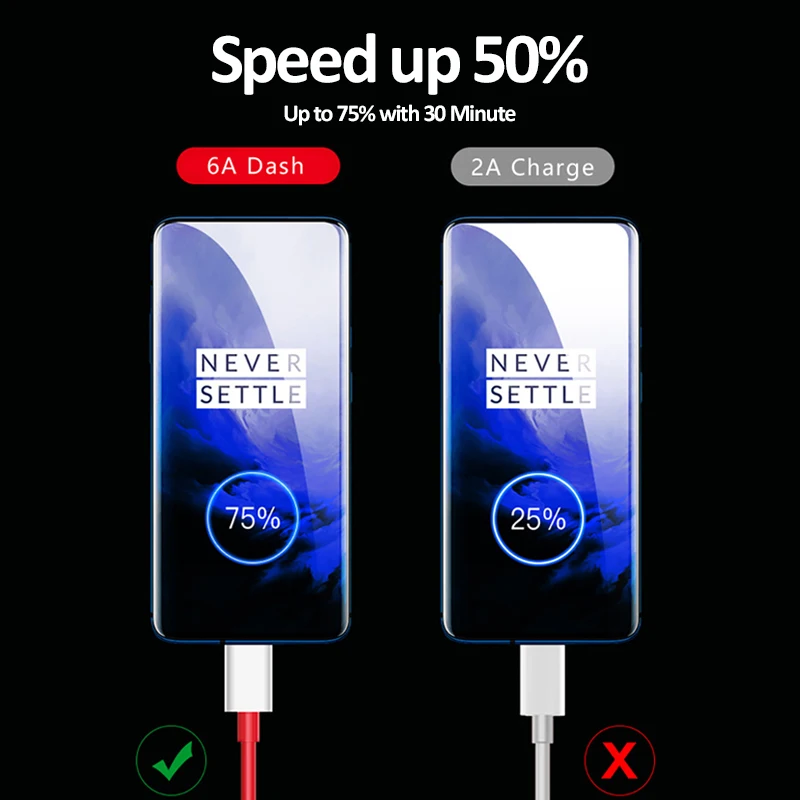 Fast Charge Cable for Oneplus Nord Warp Charge 30W Quick Charger Data Cable Type-C Dash for One Plus 8 7 Pro 7t 7 T 6t 6 5t 5 3t