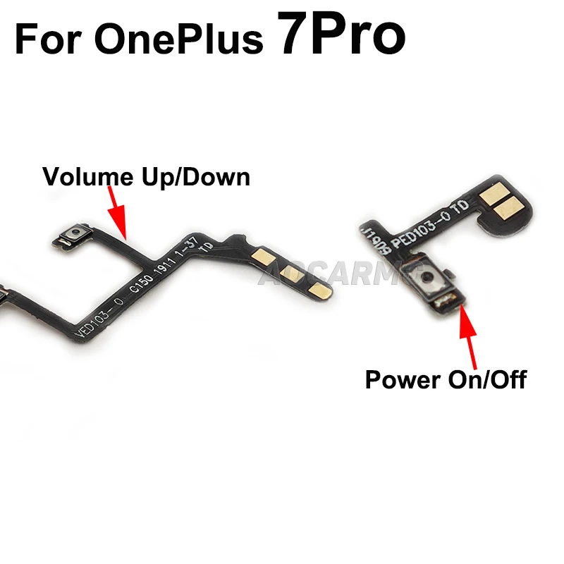 Aocarmo For OnePlus 7 Pro 7Pro Power On/Off Volume Up/Down Button Flex Cable Replacement Part