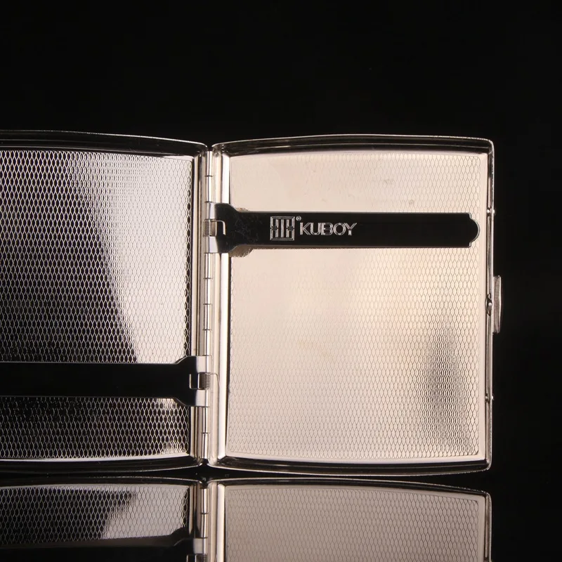 KC2-01 Japanese Style Super Pocket Male Metal 20 Cigarette Case Stainless Steel Portable Cigarette Boxes