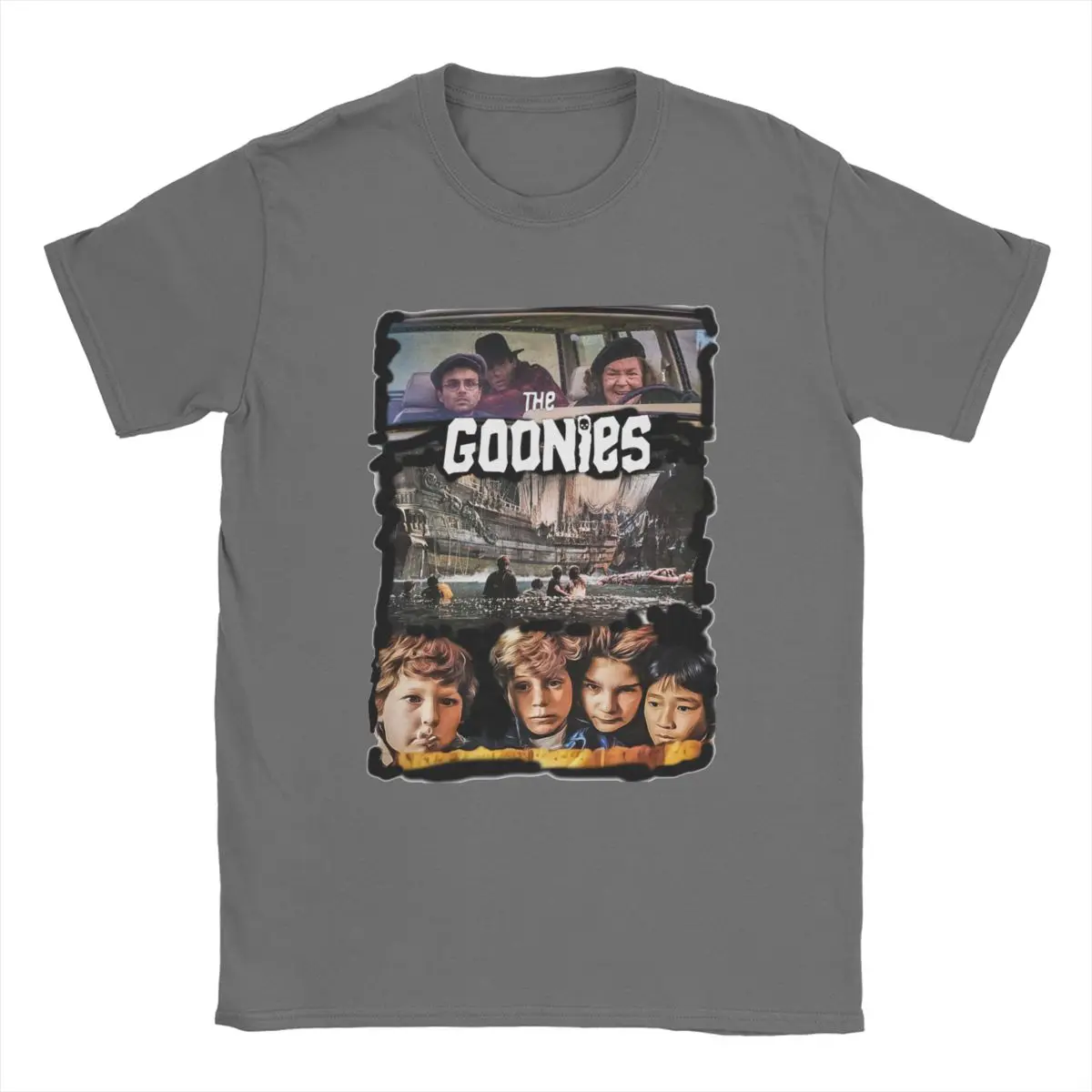 Vintage The Goonies Print Art T-Shirt for Men Crewneck Cotton T Shirts Short Sleeve Tees Gift Clothes