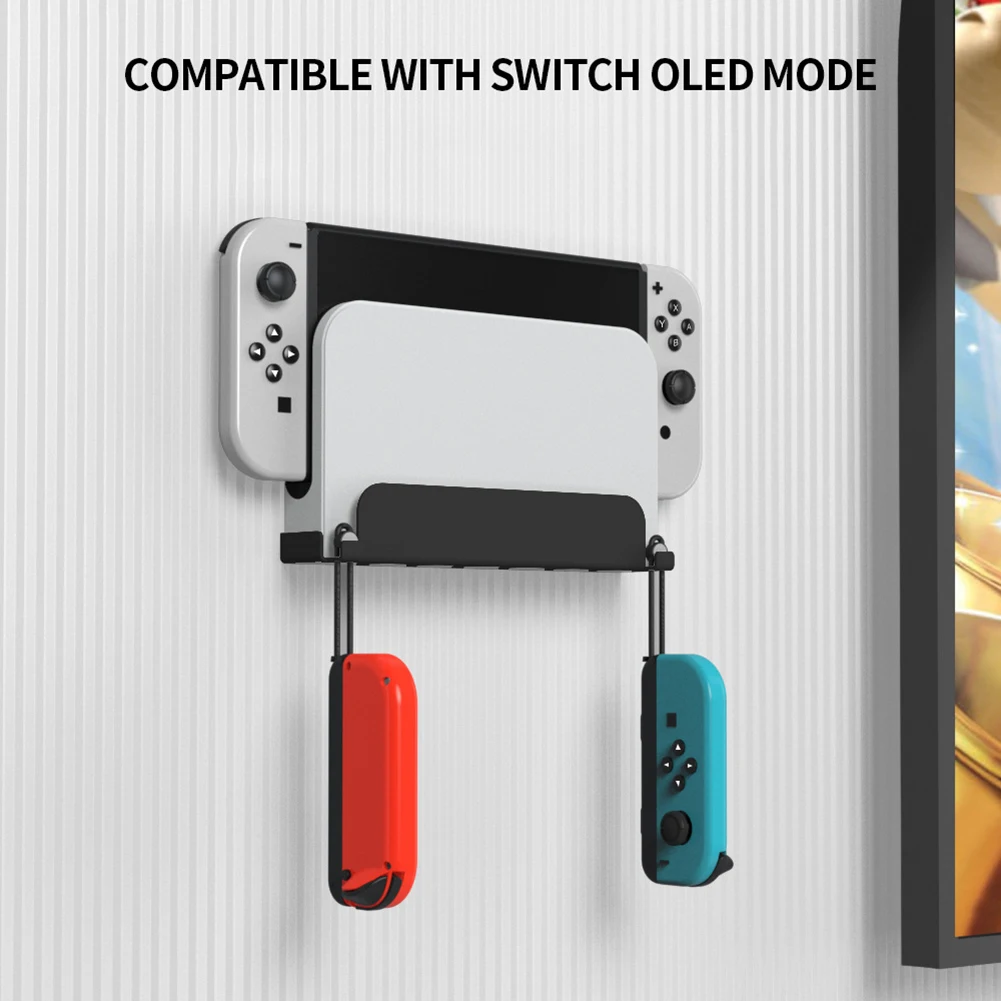 Game Console Wall Mounted Holder Bracket Support for Nintendo Switch/Nintendo Switch OLED Host TV Box Wall Mount Storage Rack