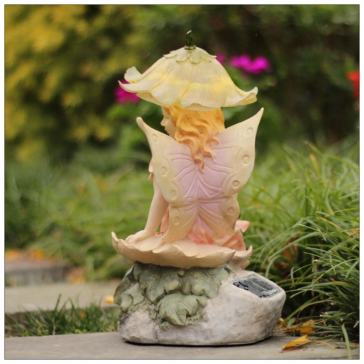 American Country Flower Fairy Resin Sculpture Outdoor Garden Accessories Crafts Layout  Balcony Landscape Furnishings Decoration