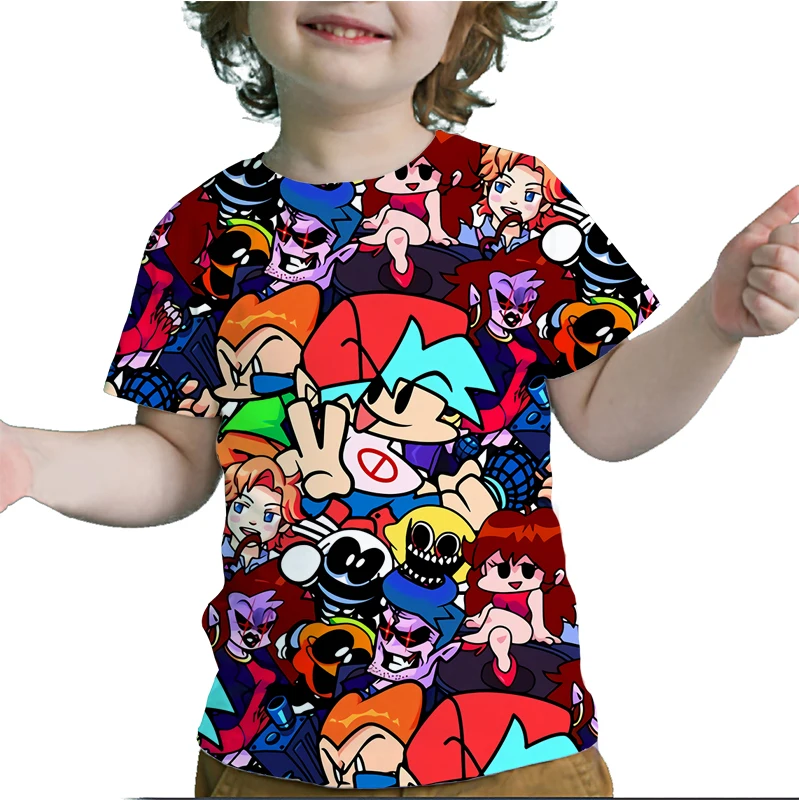 Boys Girls Friday Night Funkin 3D Print T Shirts Children Cartoon Anime Tshirts Summer Toddler Tee Tops Kids T-shirts Camisetas