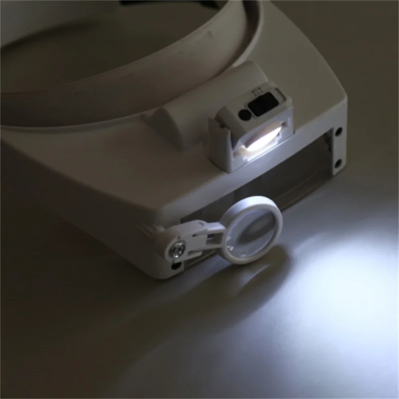 Lupa montada cabeça dos eyewear com 5led iluminado cabeça lupa, lupa vestindo lupas para reparos