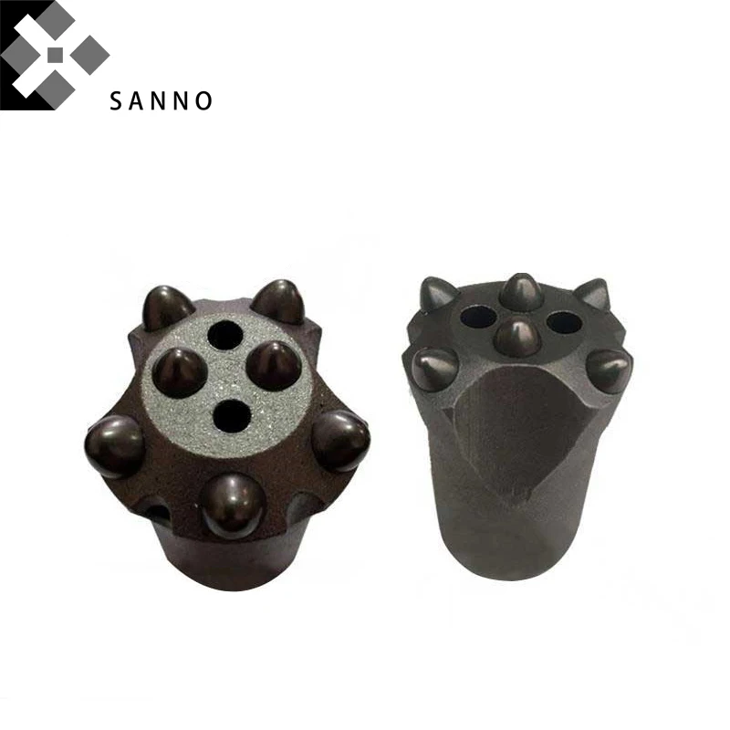 Punte a bottone coniche a 6 denti e 7 denti, punte da trapano da miniera per perforazione e estrazione di roccia 32mm -50mm cementate sferico duro