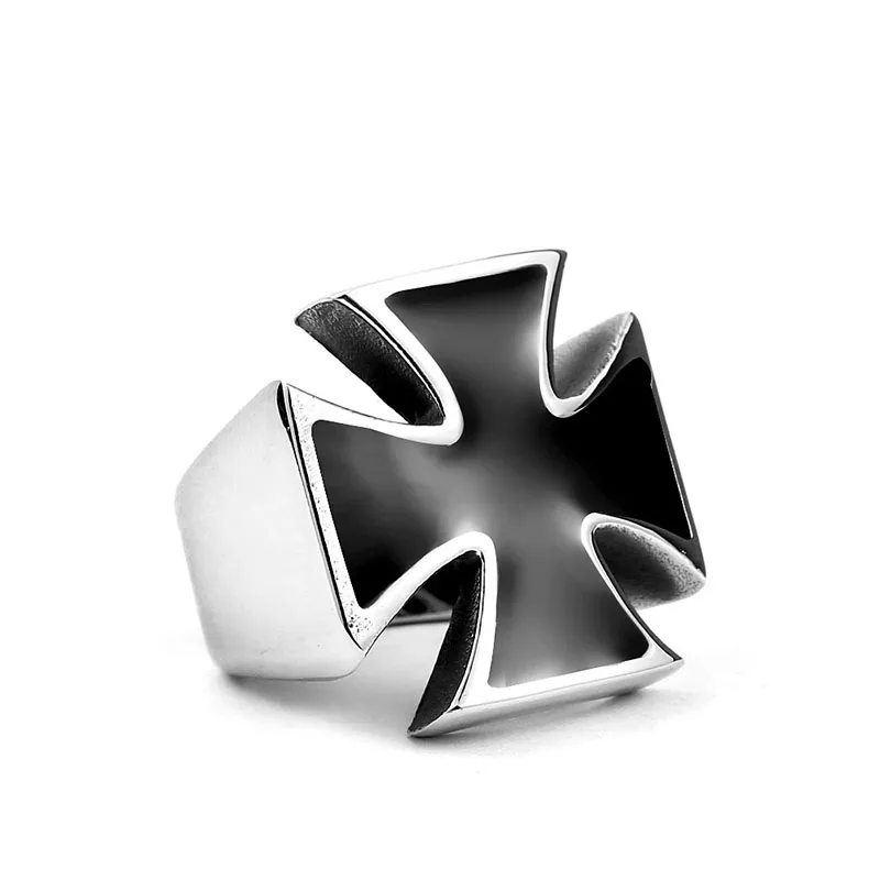 BEIER 2018 Man Punk Cool For Stainless Steel Iron Cross Style Rings Men Fashion Jewellery Unique Gift BR8-205 US Size